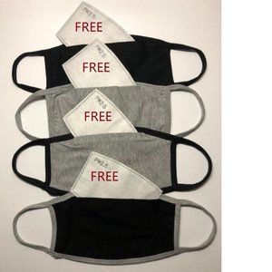 Cotton Face Mask With Filter Pocket Free Filter 2p